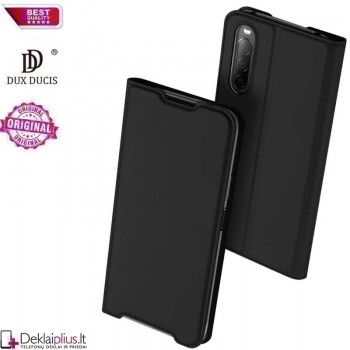 Dux Ducis dirbtinės odos viršelis - juodas (telefonams Sony Xperia 10 IV)